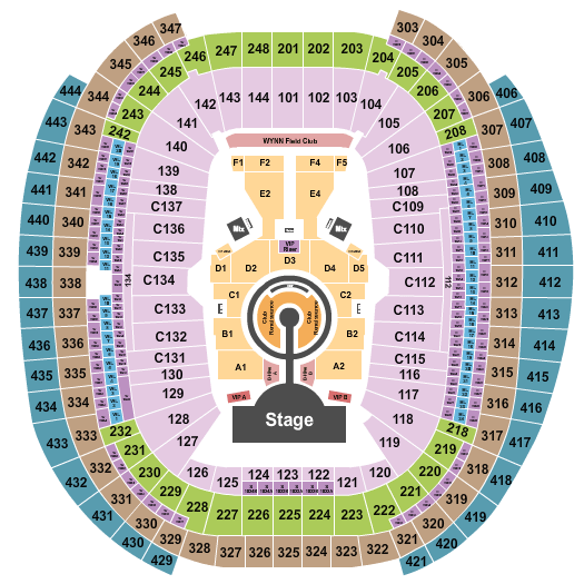 Allegiant Stadium Beyoncé Seating Chart